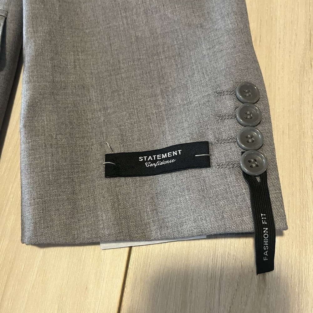 Statement NEW Italy Confidence Pure Handmade Blazer Gray Wool Mens Size 44R - Picture 5 of 16